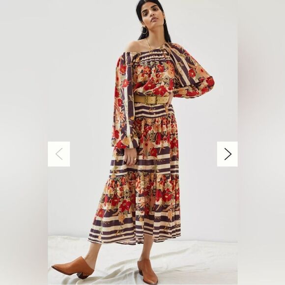 Anthropologie Dresses & Skirts - Anthropologie Mes Demoiselles Floral Striped Maxi Dress